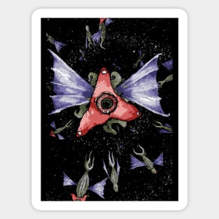 Lovecraft Elders fly in endless space Sticker